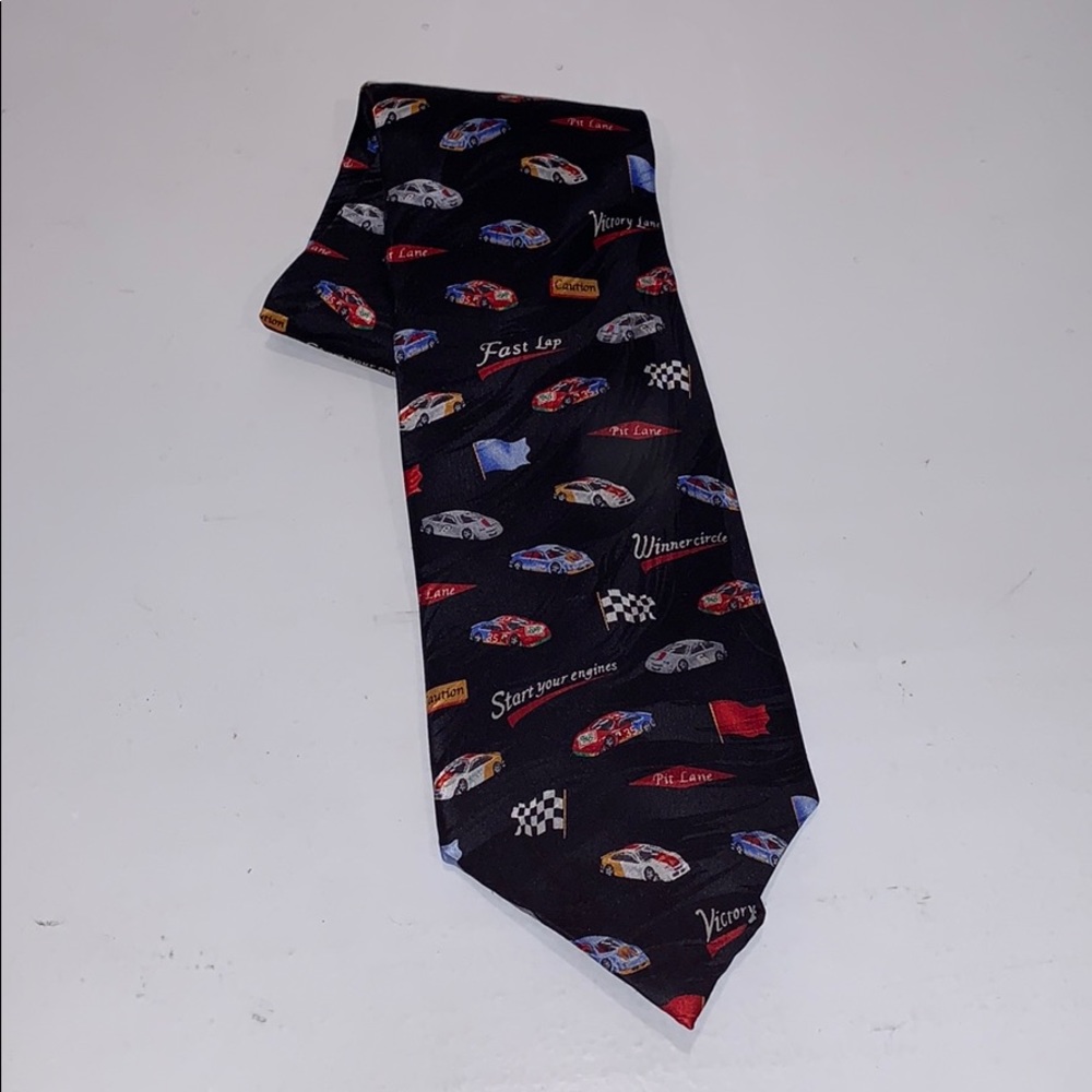 Racing themed necktie
